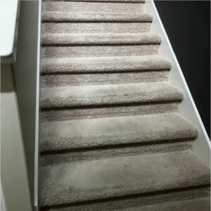 carpeted stairs before