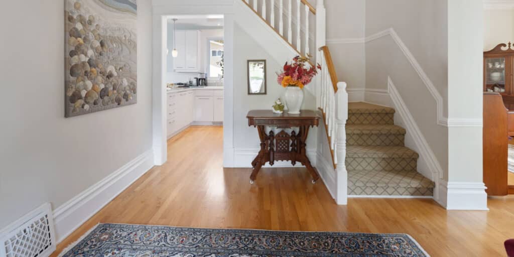 staircase facing front door